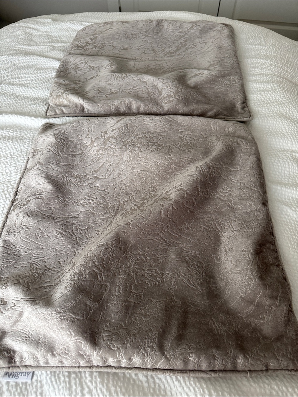 Decorative Jacquard Pillow Cover in Taupe